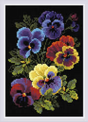 Diamond Mosaic Pansies - RIOLIS