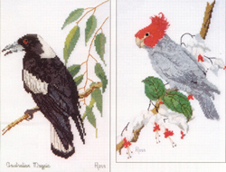 Cross Stitch Chart Magpie & Gang-gang Cockatoo - Ross Originals