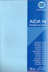 Borduurstof Aida 14 count - Blue - RTO