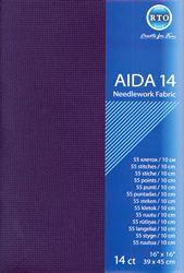 Borduurstof Aida 14 count - Dark Blue - RTO