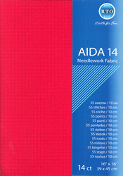 Borduurstof Aida 14 count - Red - RTO