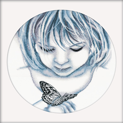 Cross Stitch Kit Girl with Butterfly - RTO