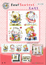 Cross Stitch Chart Four Seasons Cats - Soda Stitch