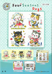 Cross Stitch Chart Four Seasons Dogs - Soda Stitch