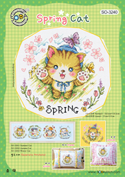 Cross stitch chart Spring Cat - Soda Stitch