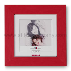 Wooden frame 14 x 14 cm, red - The Stitch Company