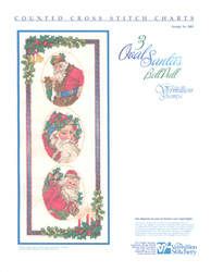 Borduurpatroon 3 Oval Santas BellPull - Vermillion Stitchery