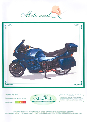 Cross Stitch Chart Moto Azul - Eder