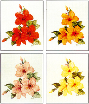 Cross Stitch Chart Hibiscus - Ross Originals