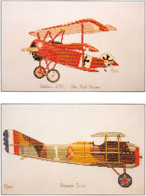 Cross Stitch Chart Red Baron & French SXIII - Ross Originals