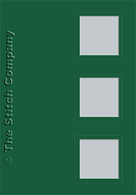 3 Aperture cards with Envelope Dark Green - The Stitch Company