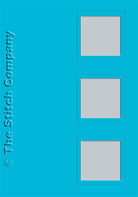 3 Aperture cards with Envelope Ocean Blue - The Stitch Company