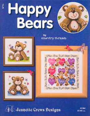 Cross Stitch Chart Happy Bears - Jeanette Crews Designs
