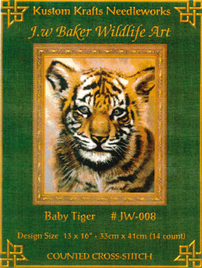 Cross Stitch Chart Baby Tiger - Kustom Krafts