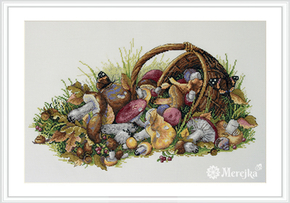 Cross stitch kit Mushrooms - Merejka