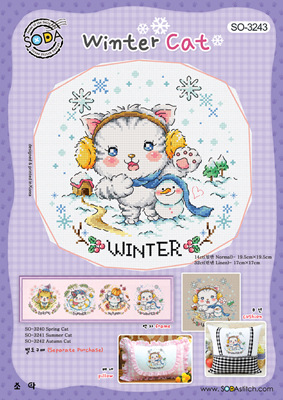 Cross stitch chart Winter Cat - Soda Stitch