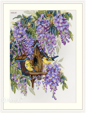 Cross stitch kit Wisteria - Merejka