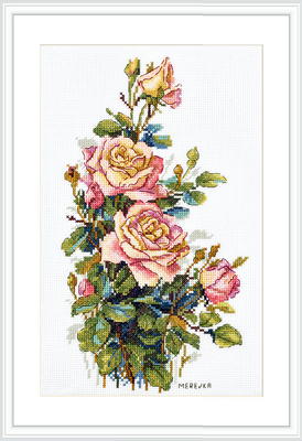 Cross stitch kit Yellow Roses - Merejka