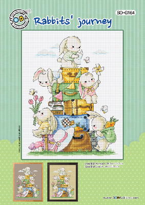 Borduurpatroon Rabbits' journey - Soda Stitch