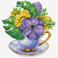 Pre-printed cross stitch kit Mauve Cup - Needleart World