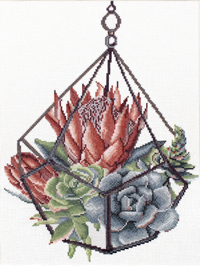 Pre-printed cross stitch kit Succulent Garden 1 - Needleart World