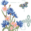 Pre-printed cross stitch kit Cornflower Field - Needleart World