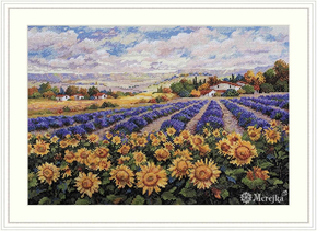 Cross stitch kit Fields of Lavender and Sun - Merejka