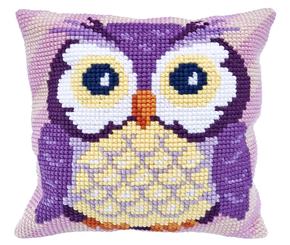 Cushion cross stitch kit Owl - Needleart World