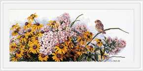 Cross stitch kit Black Eyed Susans and Phlox - Merejka