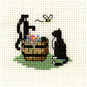 Cross Stitch Kit Cat at Waterpump - Mouseloft