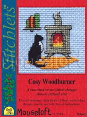 Cross stitch kit Cosy Woodburner - Mouseloft