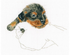 Cross stitch kit In Palms - Dog - RTO