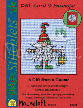 Cross stitch kit A Gift from a Gnome - Mouseloft