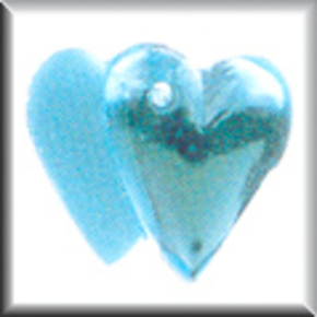 Glass Treasures Doubled Heart-Aquamarine - Mill Hill