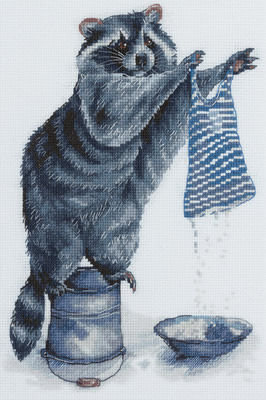 Cross stitch kit Laundress Raccoon - PANNA