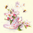 Cross stitch kit Cup and Apple Blossom - Magic Needle