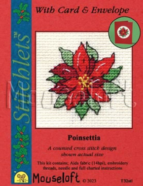 Borduurpakket Poinsettia - Mouseloft