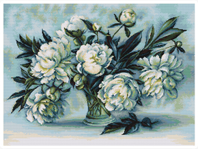 Cross Stitch Kit Peonies - Luca-S