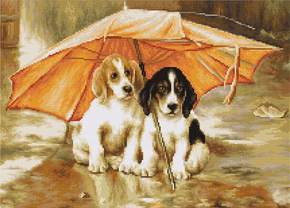 Borduurpakket Couple under an Umbrella - Luca-S