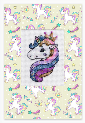 Borduurpakket Postcard Unicorn - Luca-S