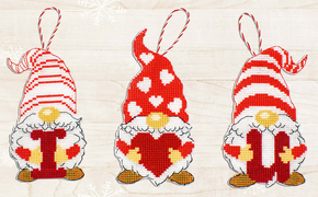 Cross stitch kit Gnomes of Valentine's Day - Luca-S