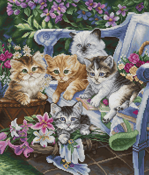 Cross stitch kit Purfect Gardening Buddies - Luca-S