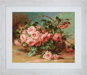 Petit Point borduurpakket Basket of Roses - Luca-S