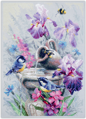 Cross stitch kit Garden Fountain - Magic Needle