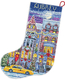 Cross stitch kit Winter Townhouse Stocking - Leti Stitch