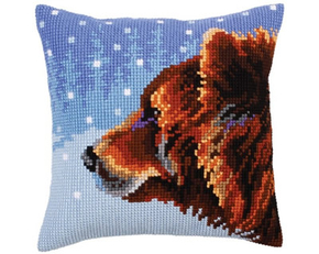 Cushion cross stitch kit Winter animals - Collection d'Art