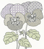 Borduurpakket Eleanor Friston - Blackwork Pansies - Bothy Threads