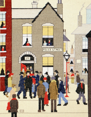 Cross stitch kit Lowry - The Arrest - Bothy Threads