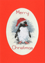 Borduurpakket Christmas Card - Penguin  - Derwentwater Designs