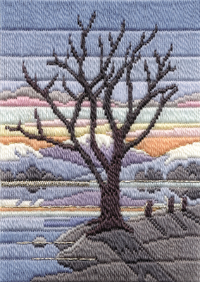 Platsteek pakket Long Stitch Seasons - Winter Evening  - Derwentwater Designs